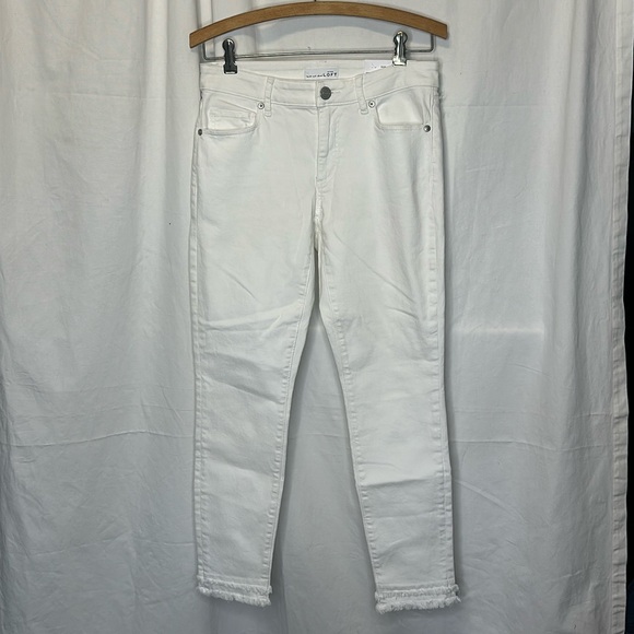 NWT ANN TAYLOR LOFT CURVY SKINNY WHITE JEANS SIZE 26 f17 - Picture 1 of 10